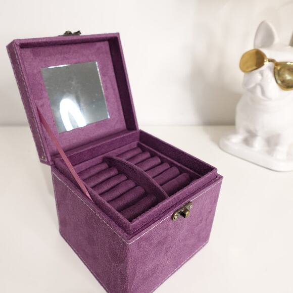 New Jewlery Box Case /Organizer case in Amethyst Purple - Picture 3 of 4